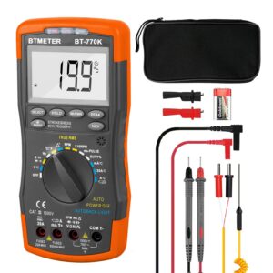 btmeter bt-770k auto ranging automotive multimeter for dwell angle pulse width tach temperature duty cycle voltage current resistance test