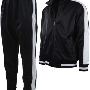 ChoiceApparel Mens Athletic 2 Piece Tracksuit Set (XL, 877-Black)