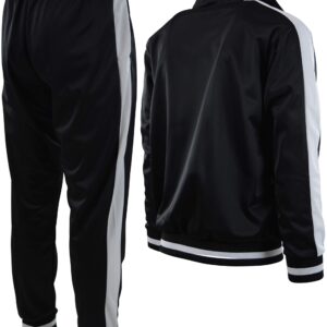 ChoiceApparel Mens Athletic 2 Piece Tracksuit Set (XL, 877-Black)