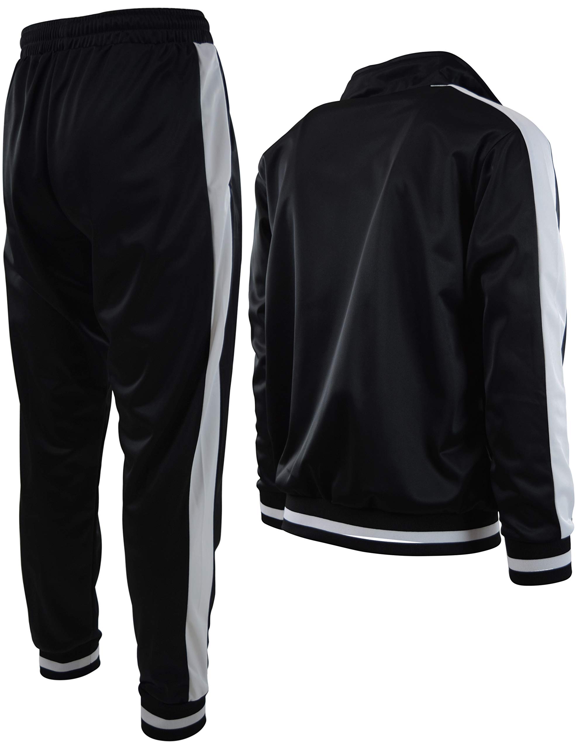 ChoiceApparel Mens Athletic 2 Piece Tracksuit Set (XL, 877-Black)