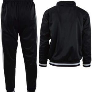 ChoiceApparel Mens Athletic 2 Piece Tracksuit Set (XL, 877-Black)