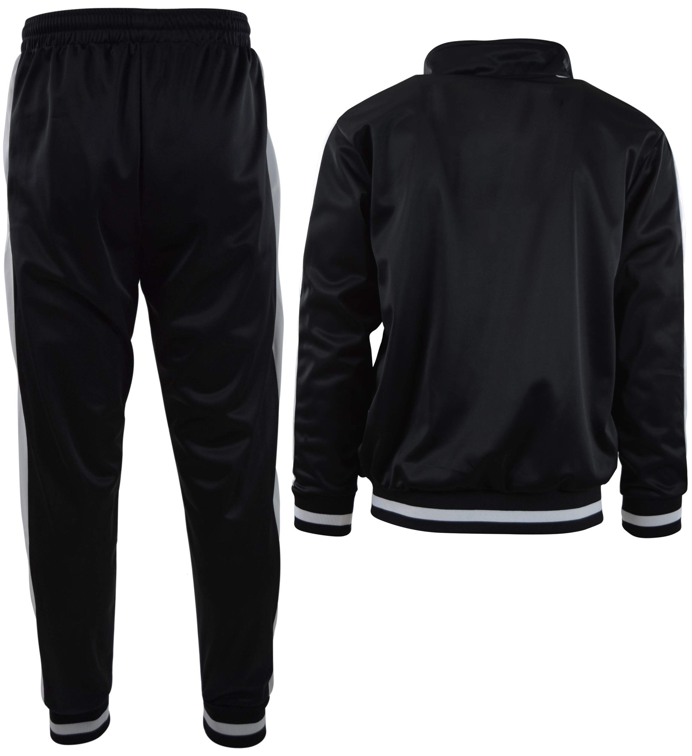 ChoiceApparel Mens Athletic 2 Piece Tracksuit Set (XL, 877-Black)