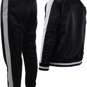 ChoiceApparel Mens Athletic 2 Piece Tracksuit Set (XL, 877-Black)