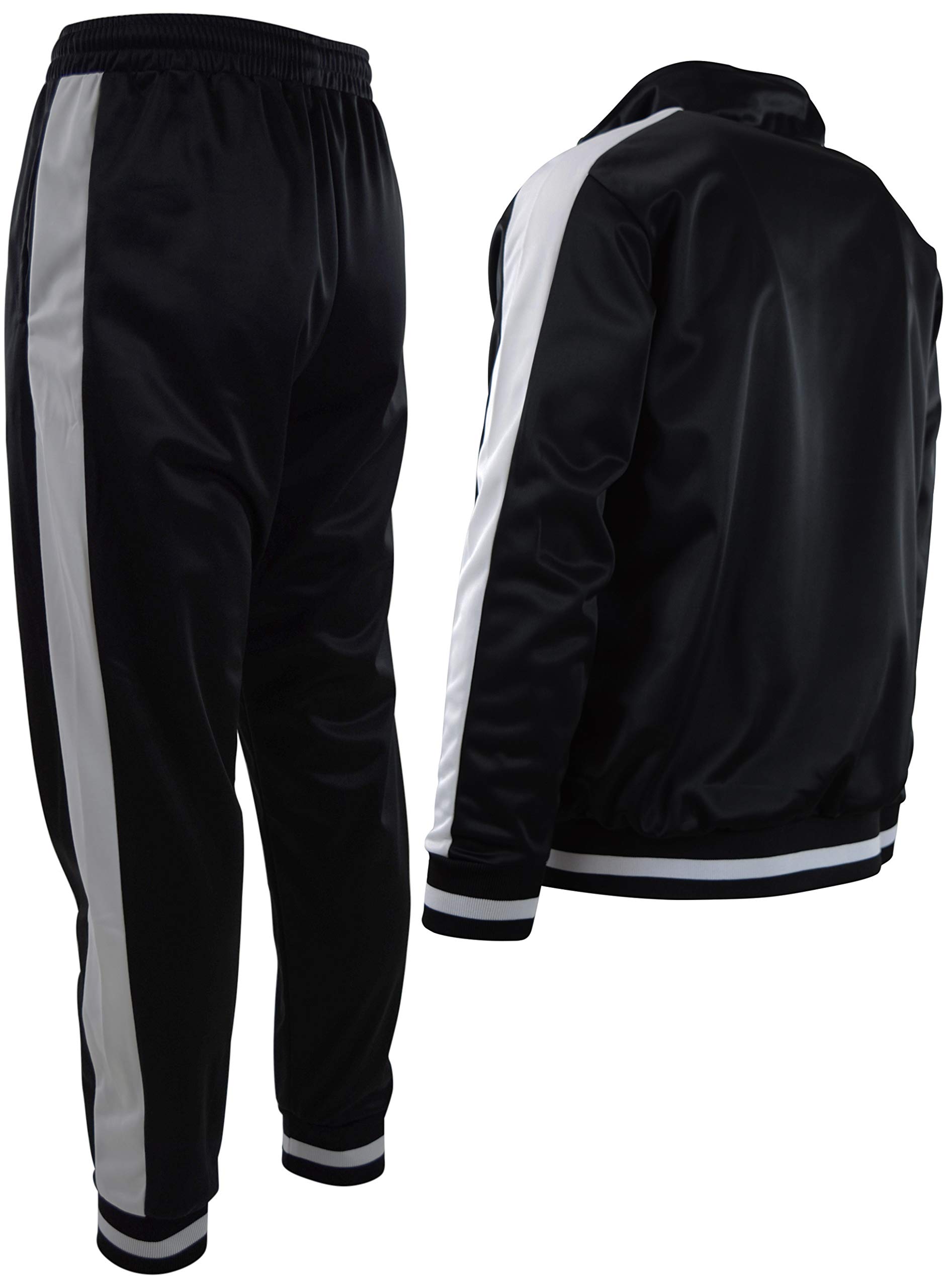 ChoiceApparel Mens Athletic 2 Piece Tracksuit Set (XL, 877-Black)