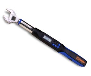 summit tools adjustable digital torque wrench, 5 to 99.5 ft-lb. torque range, 5-26 mm adjustable jaw, set target torque, buzzer and led indicators, large lcd display, calibrated (wea08-135cn)