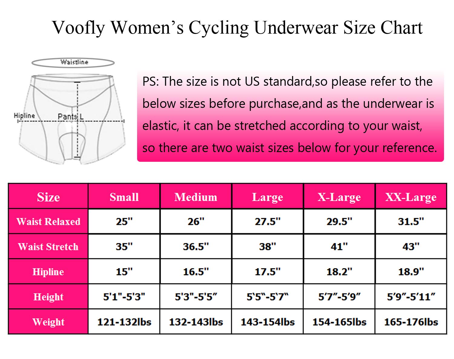 voofly Bike Underwear Women,Cycling Shorts Women Padded Bicycle Clothes Mountain Biking Short Small