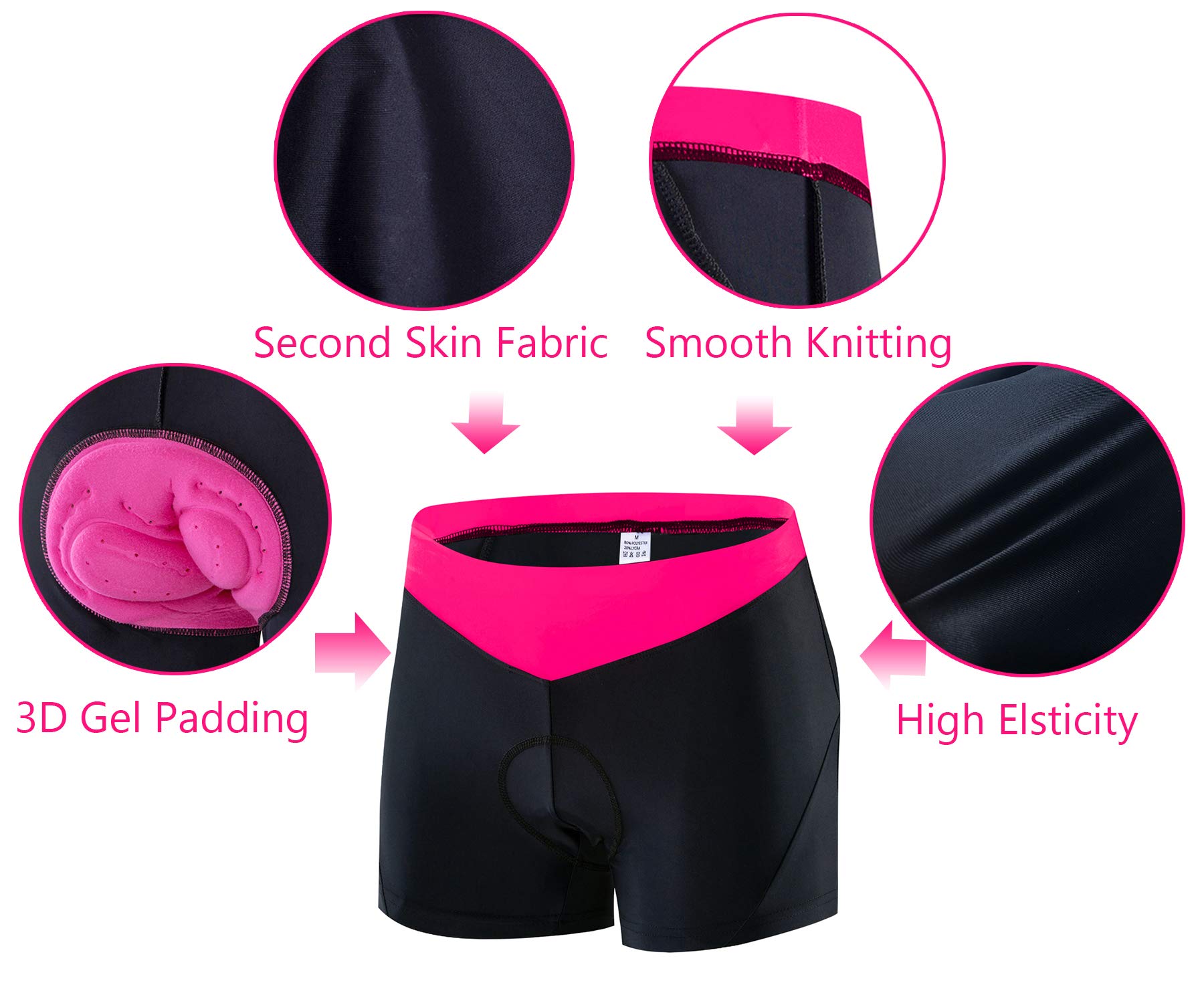 voofly Bike Underwear Women,Cycling Shorts Women Padded Bicycle Clothes Mountain Biking Short Small