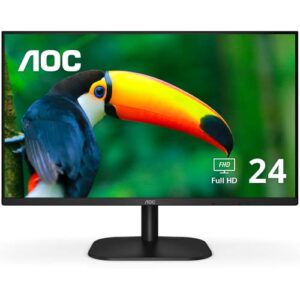 aoc 24b2xh 24" full hd ips monitor, 3-sided frameless & ultra slim hdmi and vga inputs, lowblue mode, vesa compatible,black