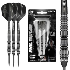 phil taylor power 8-zero black p8z4 23g 80% tungsten steel tip darts set