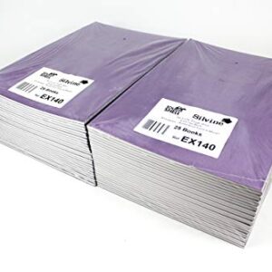 Silvine Tough Shell A4 Exercise Book, 80 Pages 8mm Feint & Margin. Purple Laminated Cover [Pack of 50]