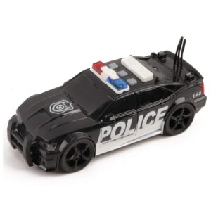 Vokodo Police Car Friction Powered 1:20 Scale with Lights Sirens and Sounds Durable Kids Rescue Emergency City Cop Vehicle Push and Go Pursuit SWAT Toy Pretend Play Great Gift for Children Boys Girls