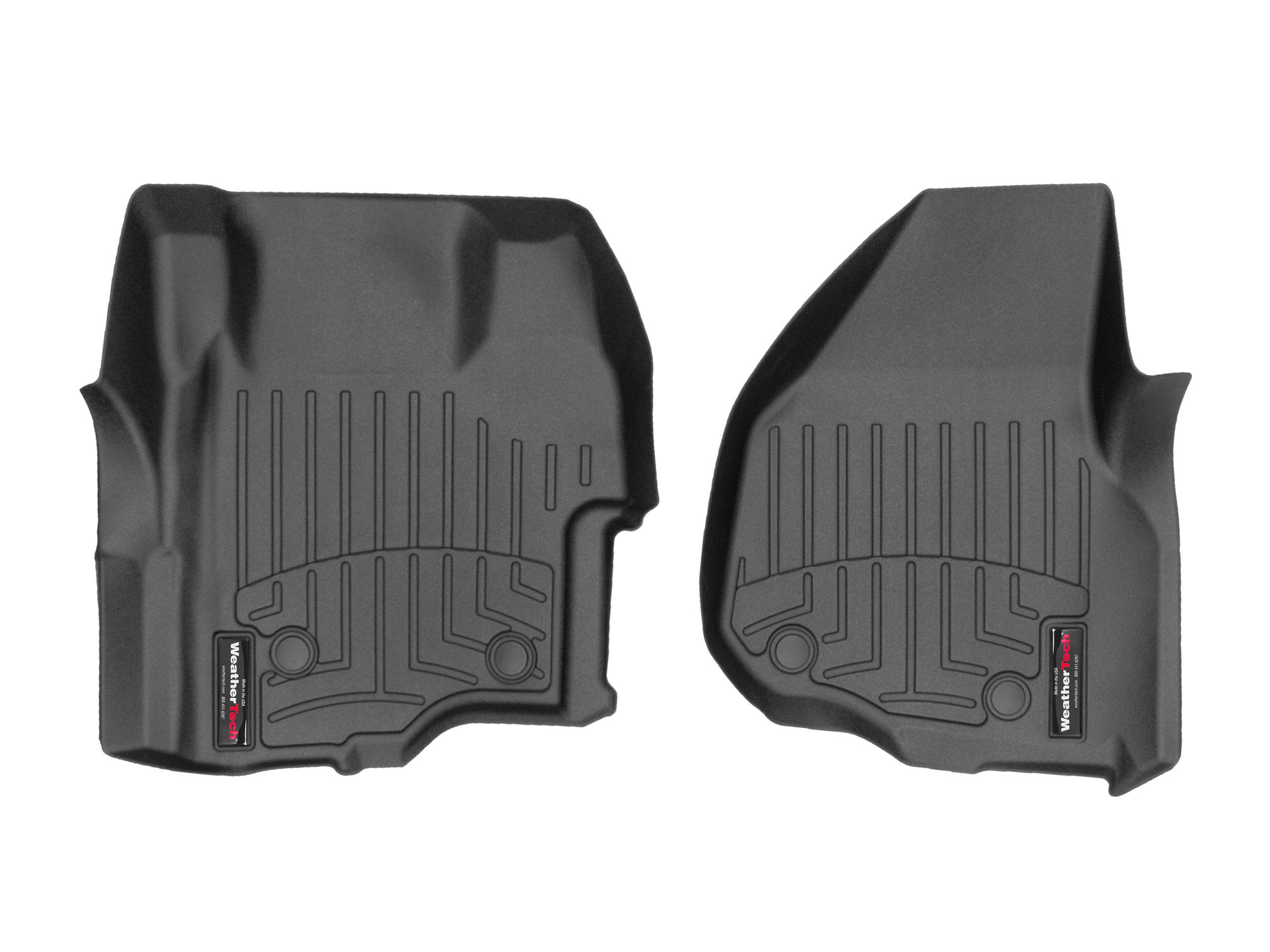 WeatherTech Custom Fit FloorLiners for Ford Super Duty - 1st Row (444261V), Black