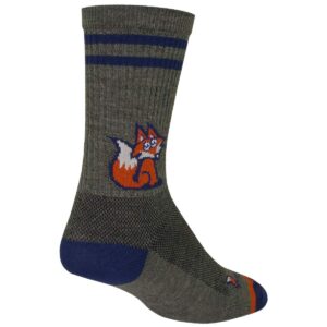 sockguy foxtail 6in wool crew cycling sock - wcrfoxtail (foxtail - s/m)