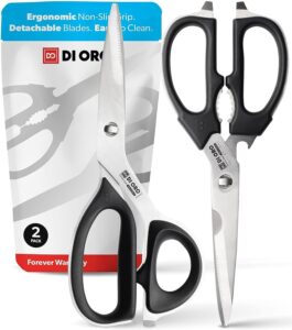 di oro heavy duty kitchen shears - kitchen scissors all purpose - sharp kitchen scissors for food, meat, & herbs - stainless steel kitchen shears heavy duty & dishwasher safe - bone cutting scissors