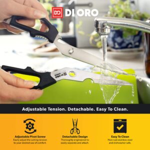 DI ORO Heavy Duty Kitchen Shears - Kitchen Scissors All Purpose - Sharp Kitchen Scissors for Food, Meat, & Herbs - Stainless Steel Kitchen Shears Heavy Duty & Dishwasher Safe - Bone Cutting Scissors