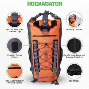 Rockagator Waterproof Backpacks - Hydric Series 40 Liter Hunting Camouflage Quick-Submersion Waterproof Backpack, River Dry Bag for Canoeing, Kayaking or Rafting, Red Rock