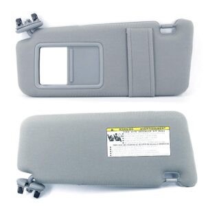 USTAR Gray Left Sun Visor Fit for Toyota Camry 2006 2007 2008 2009 2010 2011 Without Sunroof and Lights 74320-06780-B0