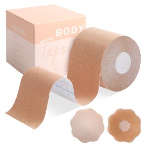 okela boob tape - breast lift tape for large breast,body tape for breast lift w 2 pcs breast petal adhesive bra