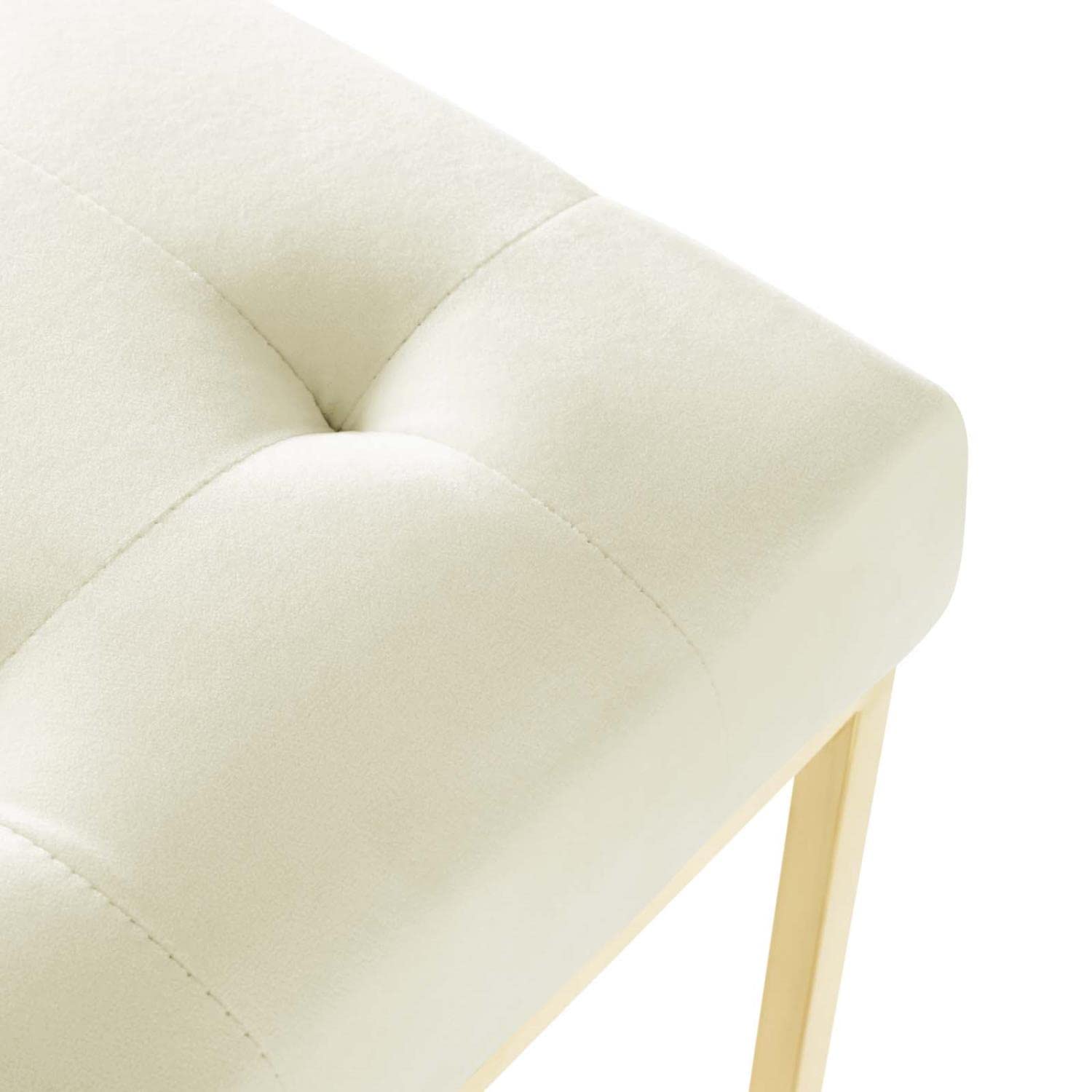 Modway Privy Performance Velvet Gold Stainless Steel Dining Chair in Gold Ivory