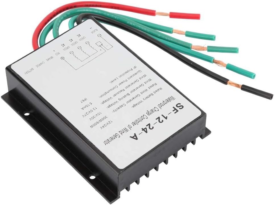 Wind Controller,12V/24V 300W/600W Waterproof Wind Turbine Generator Controller Regulator