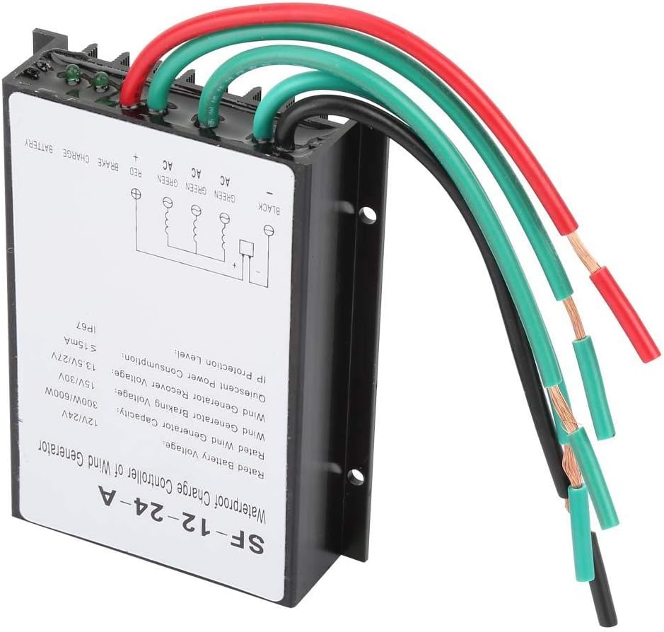 Wind Controller,12V/24V 300W/600W Waterproof Wind Turbine Generator Controller Regulator