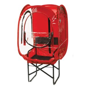 weatherpod – the original large upper-body pod – 1-person wearable pod for manual & electric wheelchairs and folding chairs, protection from cold, wind and rain – red