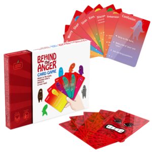 behind the anger card game for families, therapy games for kids - anger management toys for kids - card game for teens - develop social emotional coping skills - anger control and counseling tool