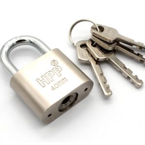 WANLIAN 40mm Compact Master Lock with 4 Keys, Champagne Gold