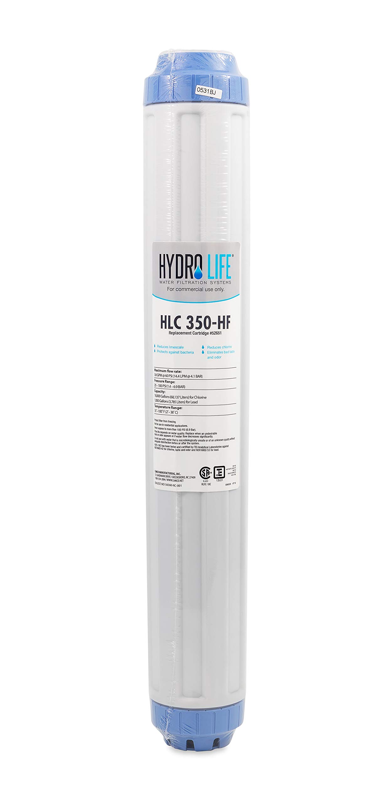 Hydro Life Commercial 300 High Flow Kit | A Filtration Solution for Beverage Equipment, Coffee Equipment, Ice Machines and Steamers | Reduces Bad Taste, Odors and Bacteria (52649)