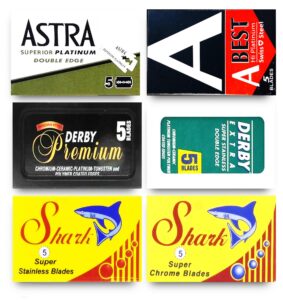 astra-derby-shark 30 quality double edge razor blades sampler (6 different brands)