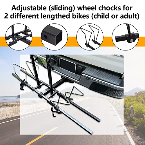 2 Bike Bicycle Rack Rear Mount Rack Carrier Hitch Receiver 2'' for SUV Van Truck