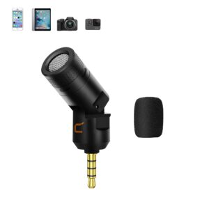 comica cvm-vs07 mini shotgun microphone, 3.5mm trrs cardioid condenser mic with excellent shielding, flexible camera mic for smartphones, tablet, cameras, gopro 7/8, laptops and wireless mic system