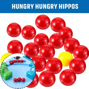 Gejoy 42 Pieces Game Replacement Marbles 2 Sets Game Replacement Balls Compatible with Hungry Hungry Hippos, 38 Red Balls and 4 Yellow Balls