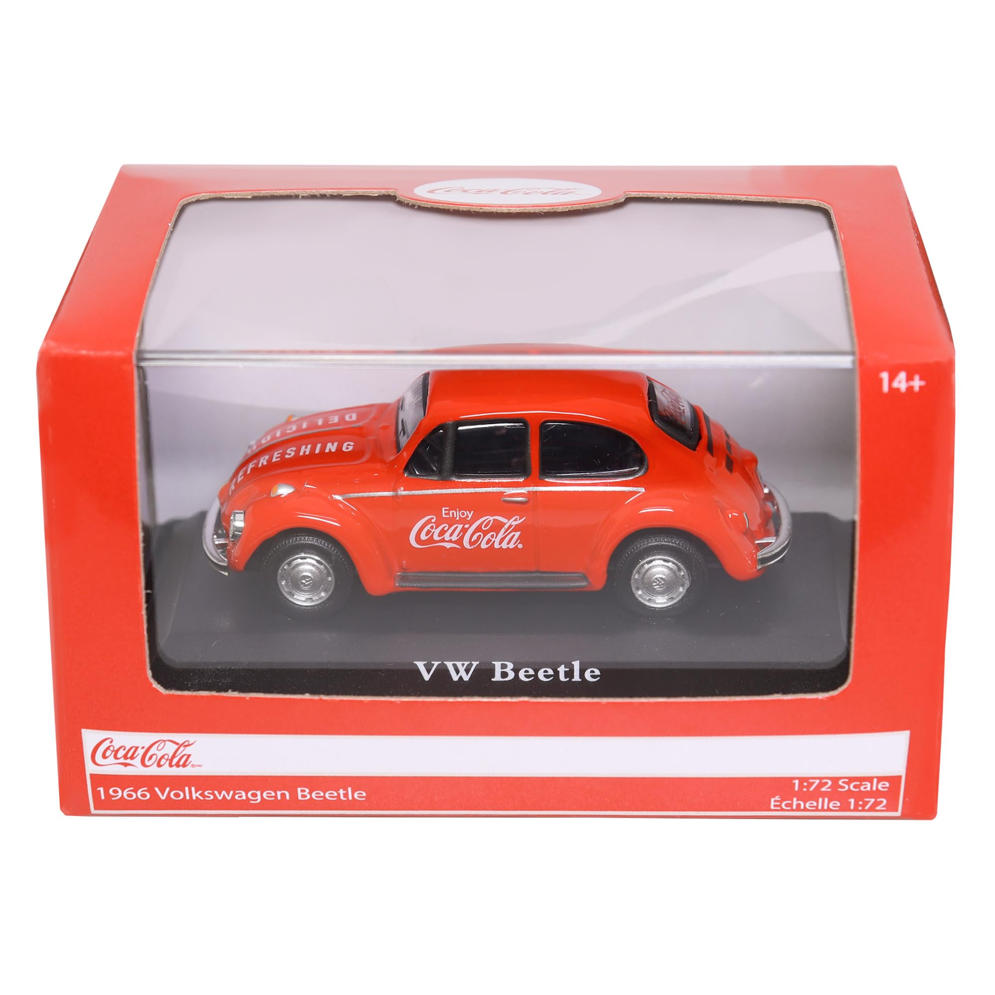 Motor city classics Coca-Cola Diecast Collectible | 1966 Volkswagen Beetle | 1:72 Diecast Scale Model 472005 | Officially Licensed Coca-Cola Diecast