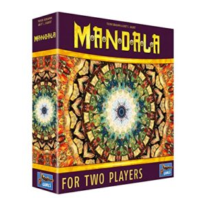 mandala board game | challenging two-player game with beautiful abstract art | strategy board game for adults and kids | ages 10+ | 2 players | average playtime 30 minutes | made by lookout games