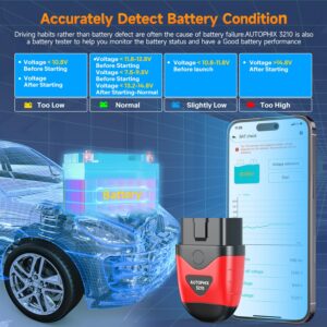 AUTOPHIX 3210 Bluetooth OBD2 Scanner Enhanced Wireless Car Code Readers Auto Scan Tools Diagnostic Scanner with Battery Performance Test Check Engine Light Exclusive APP for iPhone, iPad & Android