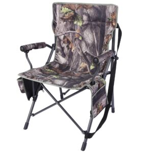 redcamp oversized hunting chairs for blinds, portable camping chairs for adults heavy duty, hard arms folding chairs for outside outdoor with carry bag, camouflage