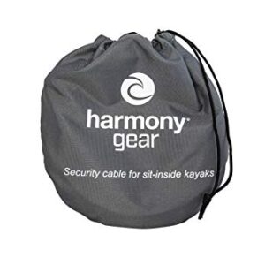 Harmony Gear Kayak Security Cable Lock | for Sit Inside Kayaks | 47 Inch | Combination Lock | Nylon Coated Cable , Black