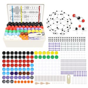 reliancer molecular model kit,444pcs organic molecular chemistry set w/c60,atoms,bonds,molecular structures building kit for chemistry learning,stem science kits for teachers,students,young scientists