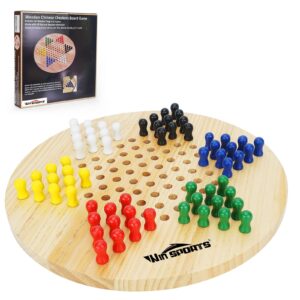 win sports chinese checkers board - wooden game classic strategy game & fun for the whole family,includes 60 wooden pegs in 6 colors,made with all natural wooden materials (11.5 inch)