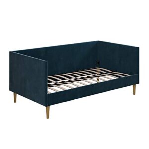 dhp franklin mid century upholstered, twin size, blue velvet daybed