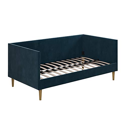 DHP Franklin Mid Century Upholstered, Twin Size, Blue Velvet Daybed