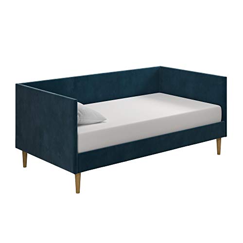 DHP Franklin Mid Century Upholstered, Twin Size, Blue Velvet Daybed