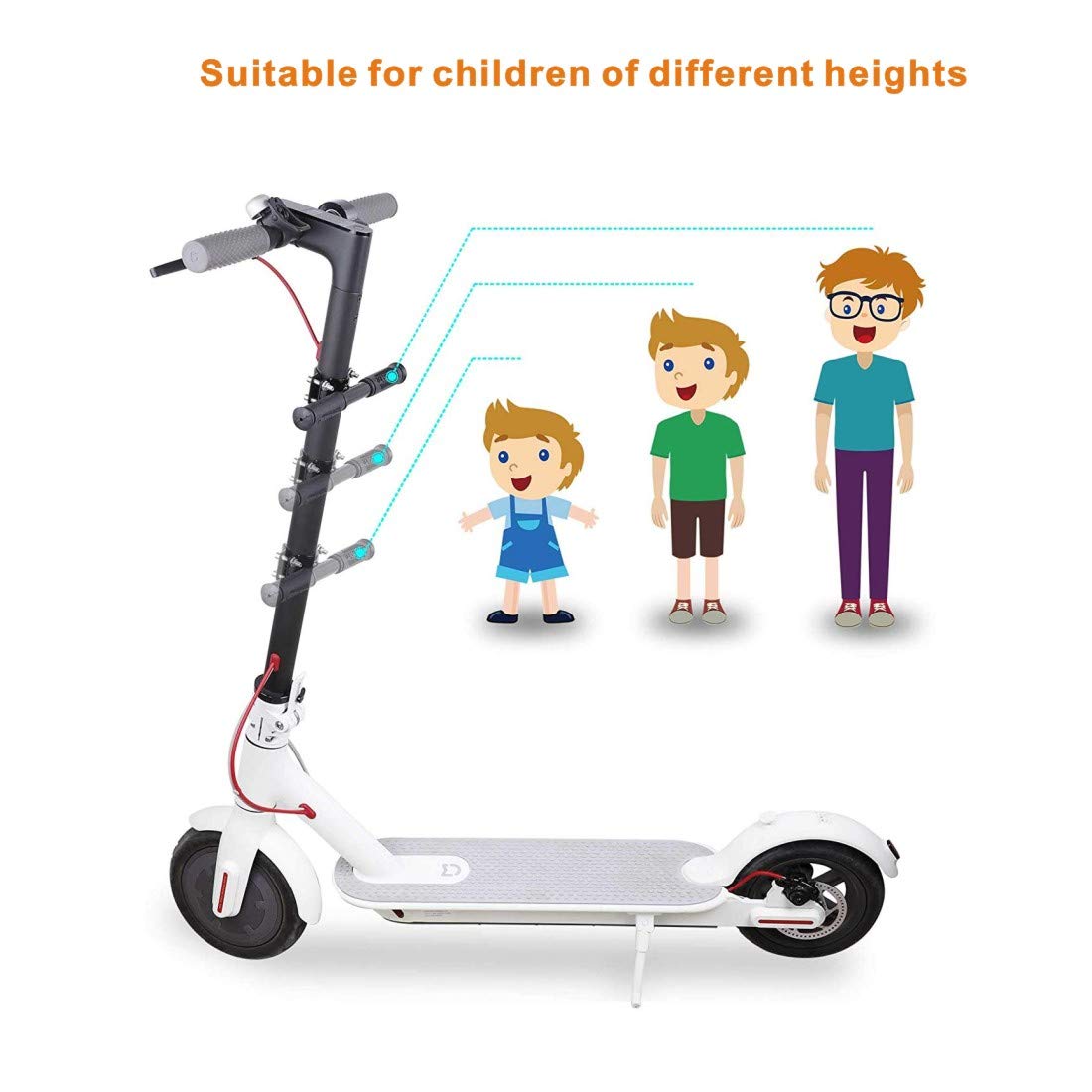 Yungeln Scooter Kids Handle Grip Bar Non-Slip Adjustable Child Safe Holder Kids Handrail Compatible for Xiaomi M365 / Pro 1S Scooter