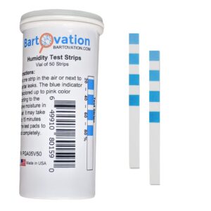 4 pad cobalt chloride humidity test strip 20% - 80% humidity [vial of 50 strips]