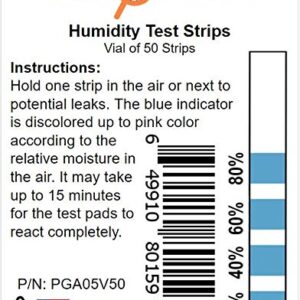 4 Pad Cobalt Chloride Humidity Test Strip 20% - 80% Humidity [Vial of 50 Strips]