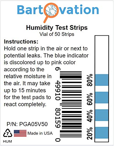 4 Pad Cobalt Chloride Humidity Test Strip 20% - 80% Humidity [Vial of 50 Strips]