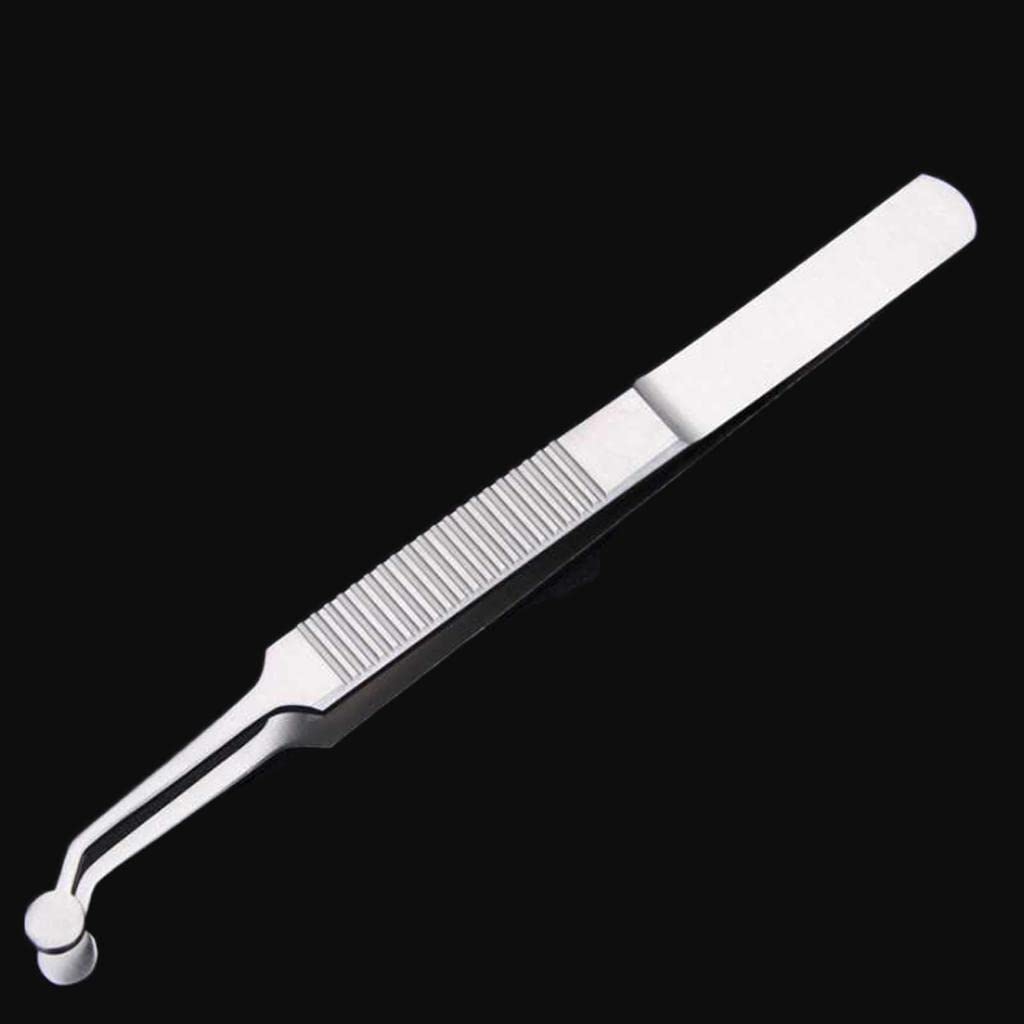 ZGORENDZ Premium Stainless Steel Arita Tauber Meibomian Gland Expressor Forceps Eyelid Massage Tweezers-Round Tip..