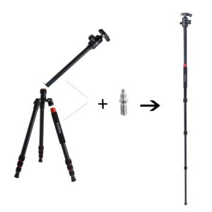 Tripod for Camera, 64" Camera Tripod Stand, DSLR Tripods & Monopods, Heavy Duty Travel Tripod for Binoculars Laser Level Spotting Scope Telescope, Professional Complete Tripod Units