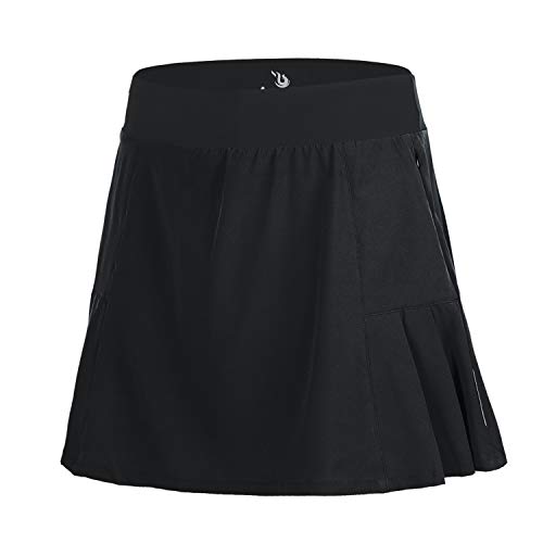 beroy Women Quick Dry and Breathable Cycling Skirt Shorts,Bike Skorts Pantskirt with 3D Padded(XL,Black)